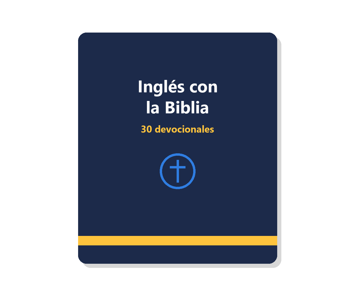 Workbook Aprende Inglés para tu Viaje con la Biblia junto a un tablet y un celular
